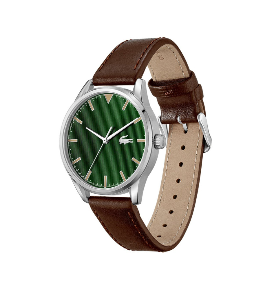 Relógio analógico Lacoste com pulseira de couro verde Viena