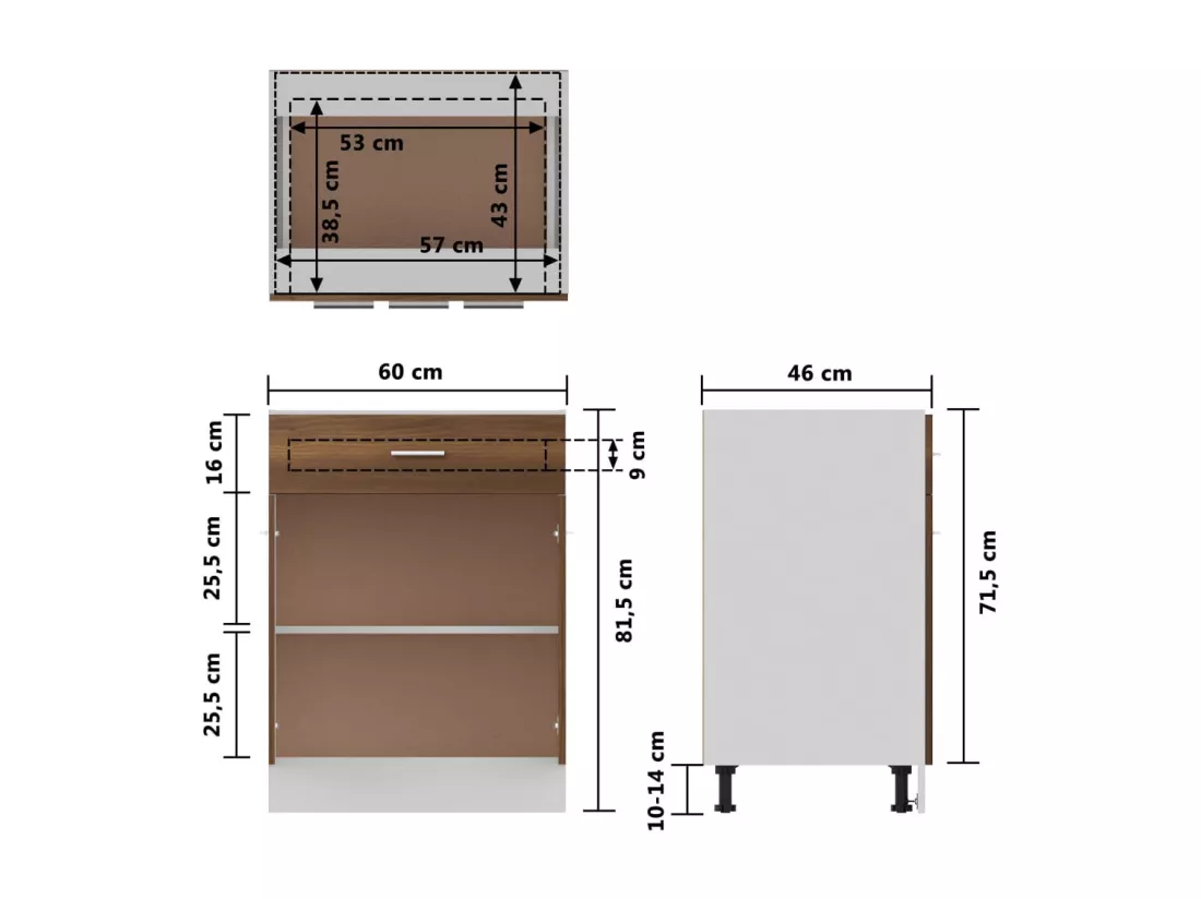 Armoire de plancher à tiroir 