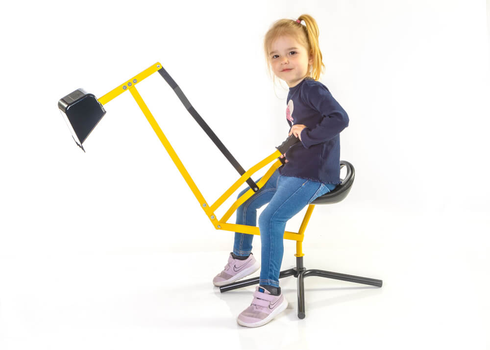 Outdoor active Metall Schaufelbagger, gelb und schwarz, Outdoorspielzeug, ca. 115x31x85 cm, ab 3 Jahren