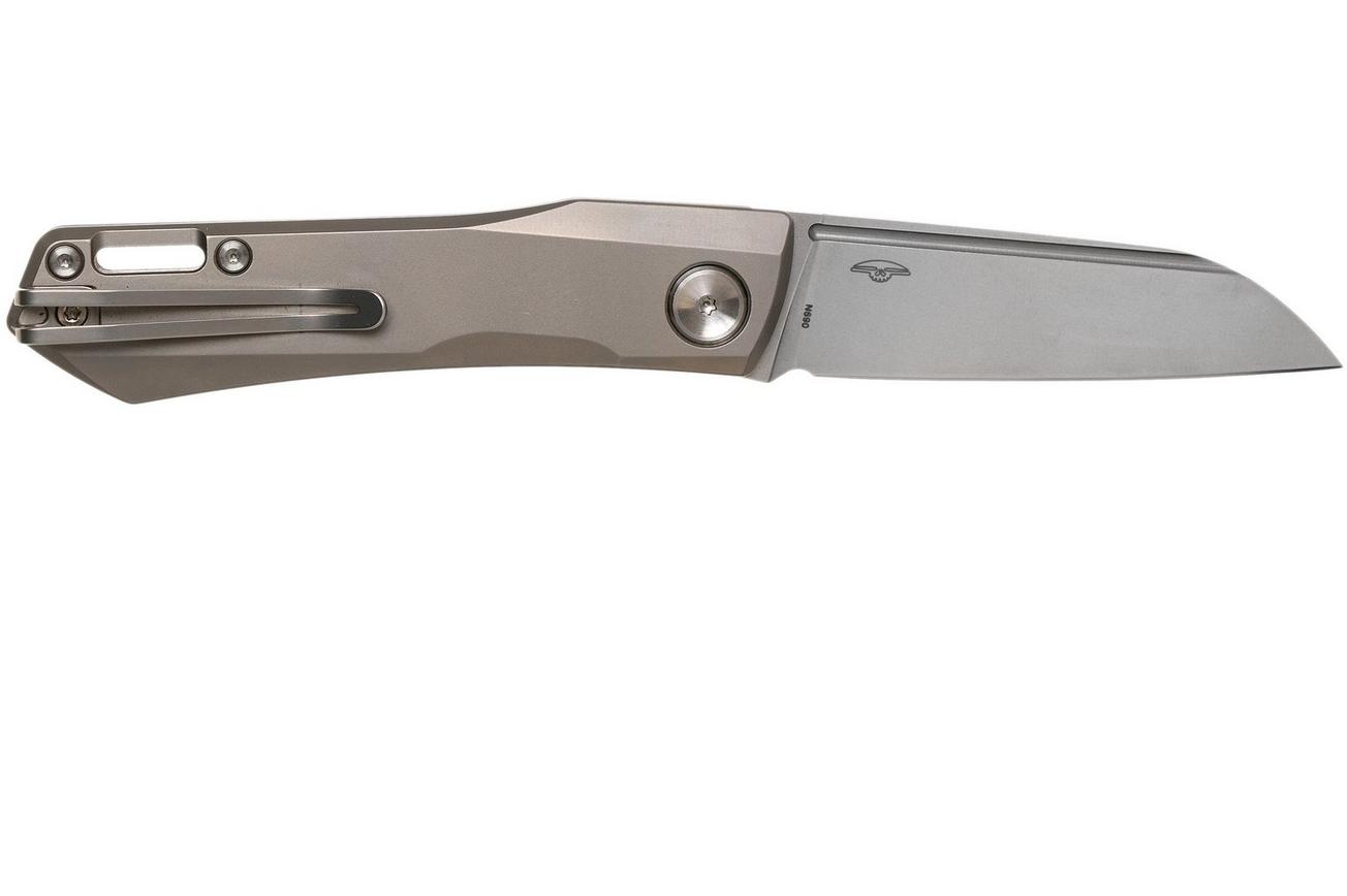 Real Steel Solis 7061S Beadblast Titanium, Silver, slipjoint zakmes, Poltergeist design