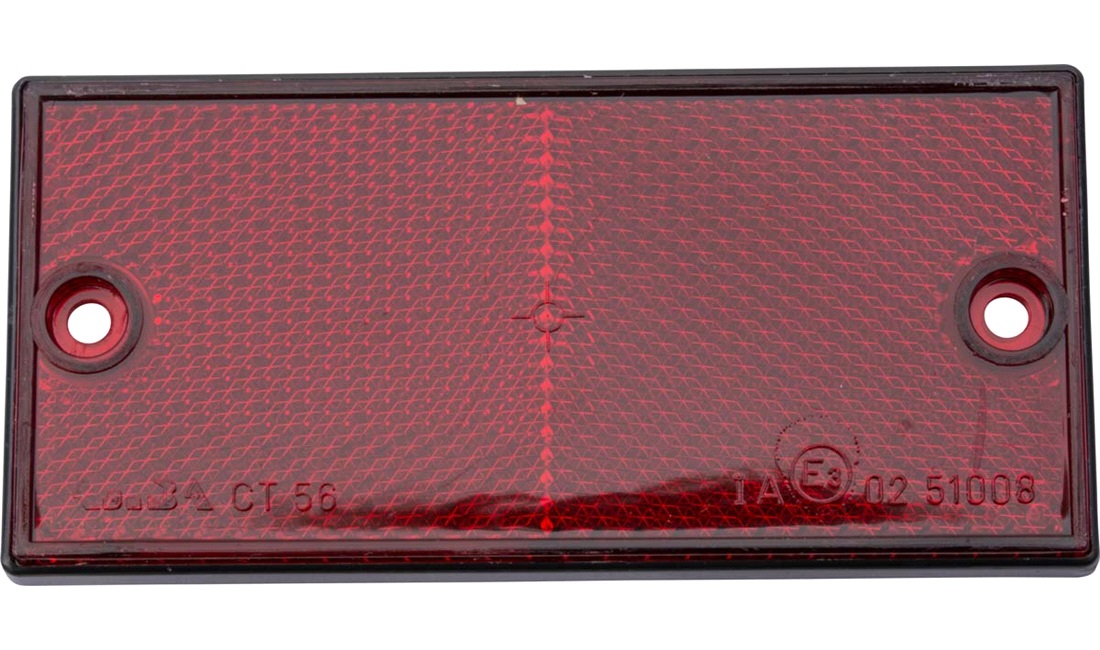 Refleks rød 106x50mm selvklæbende m/skruehuller
