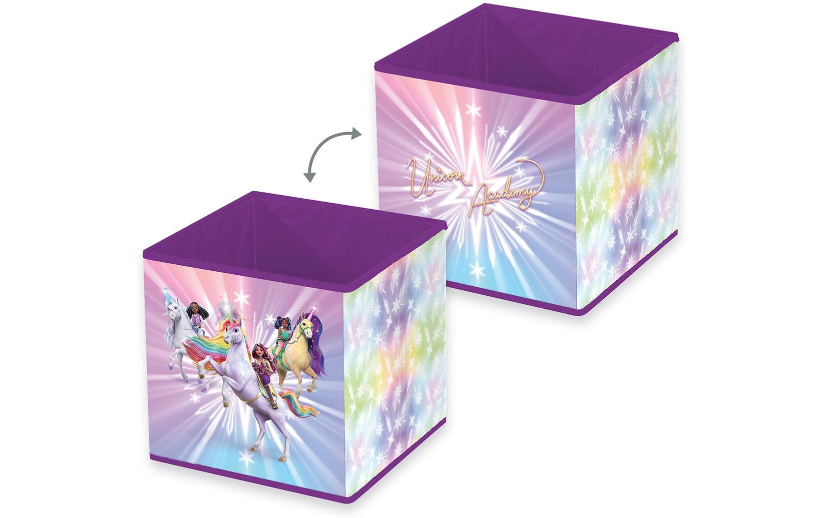 Spielzeugbox Unicorn Academy, 30 x 30 x 30 cmSpielzeug-Aufbewahrungsbox
