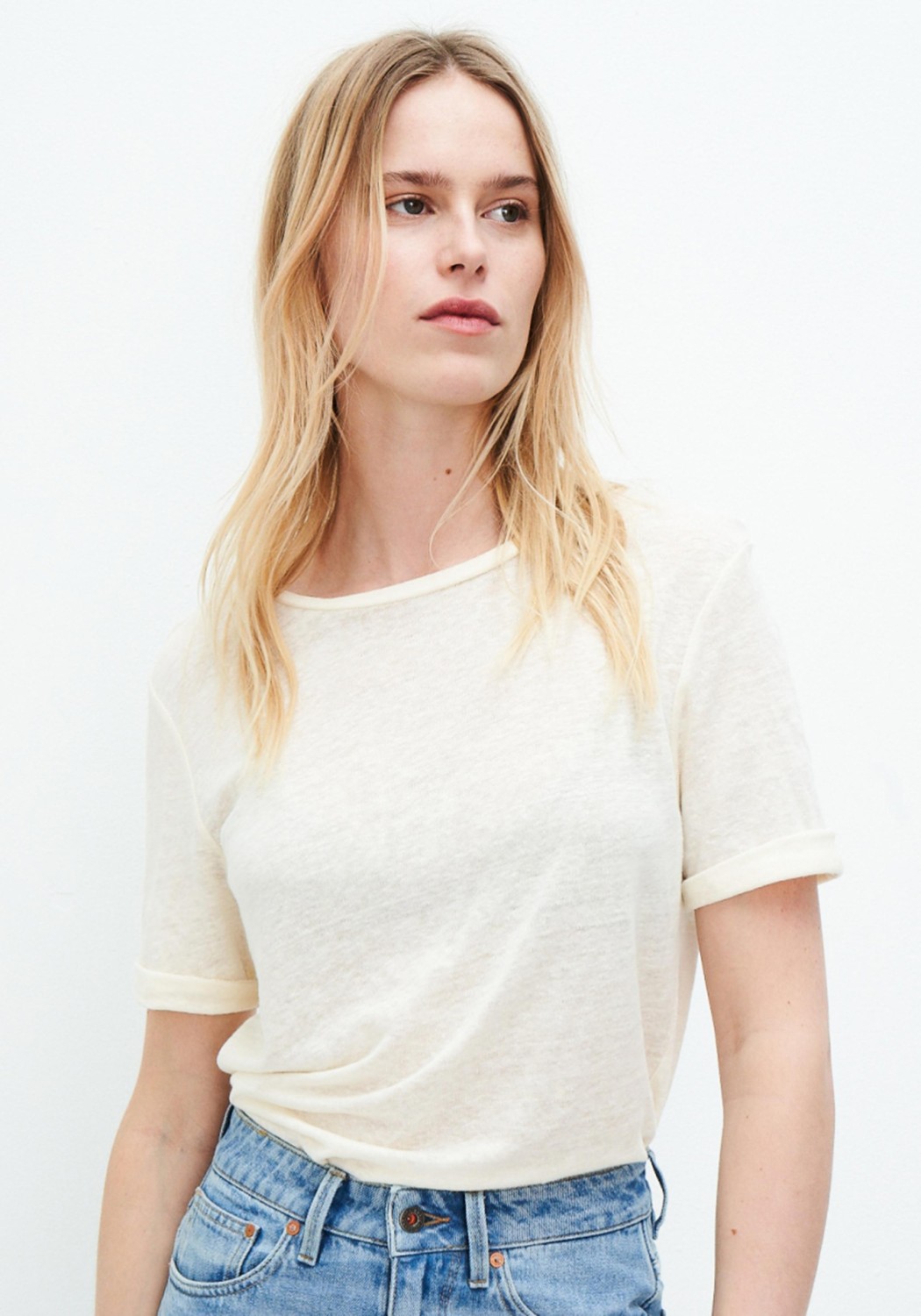 Kuyichi T-Shirt Olivia Tee Off White Melange