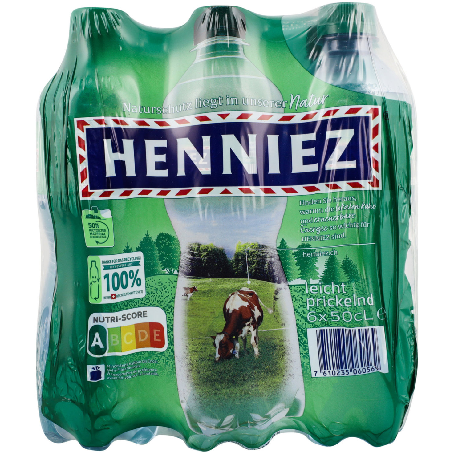 Henniez Grün Mineralwasser mit wenig Kohlensäure 6x50cl -300cl