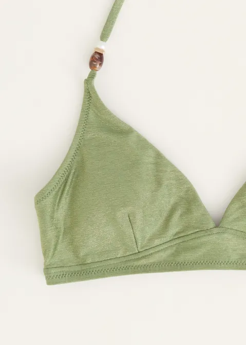 Triangel bikini top met glitter groen (GRN.O)