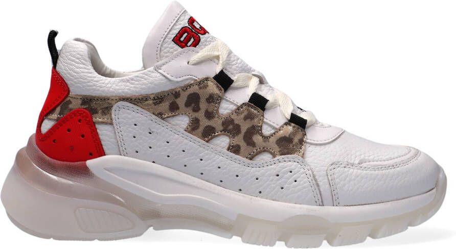 Braqeez 421270-500 Meisjes Lage Sneakers Wit Print Leer Veters