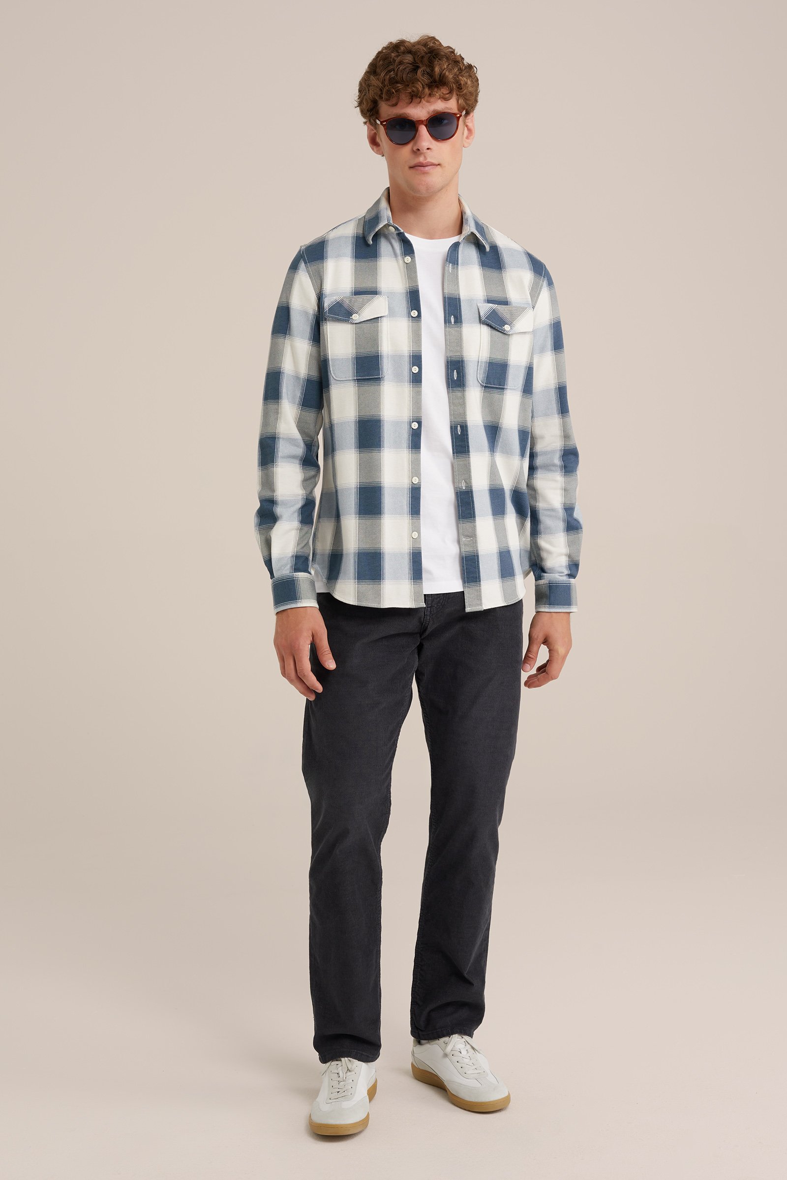 regular fit 5-pocket broek van corduroy Blue Ridge Grijsblauw