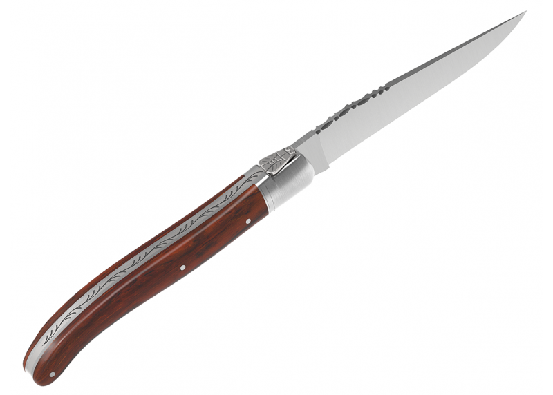 Couteau Laguiole avec un manche en bois de cocobolo et 1 mitre en acier inoxydable