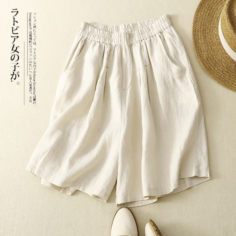 Angel Love - Hoge taille, effen, wijde shorts