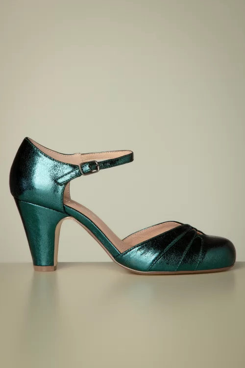 Chelsea Crew Goldie Mary Jane Pumps in Metallic Groen