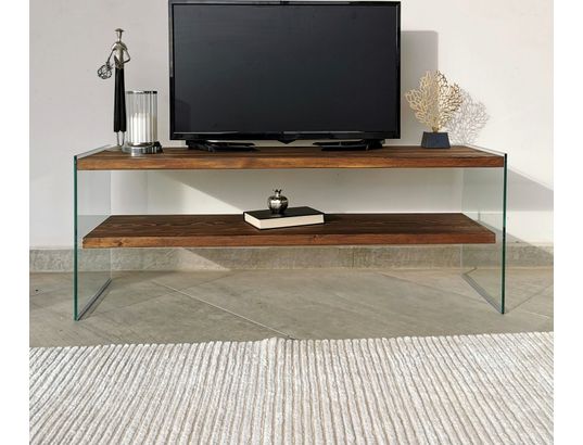 CONCEPT1 - Meuble TV Tv103 noyer 120 x 35 x h45 cm