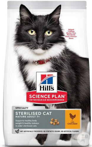 Hill's Science Plan Mature Adult Sterilised Cat Croquettes Pour Chat Âgé Stérilisé Au Poulet 7kg