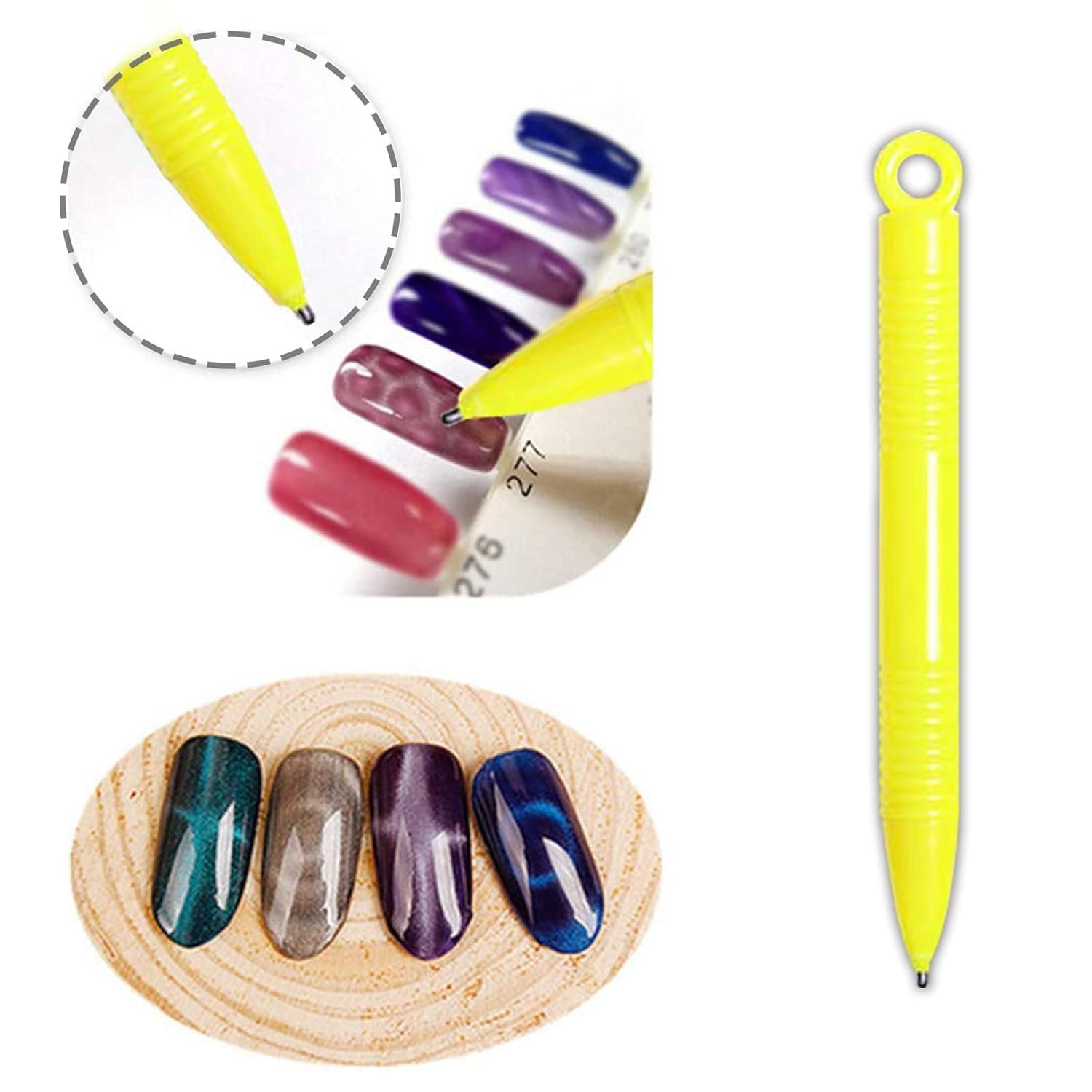 (14-tlg. Set) Nail Art 3D Cat Eye Look Magnet Stift Katzenaugen Nagel Design Werkzeug Set für UV Magnetlack - Bunt