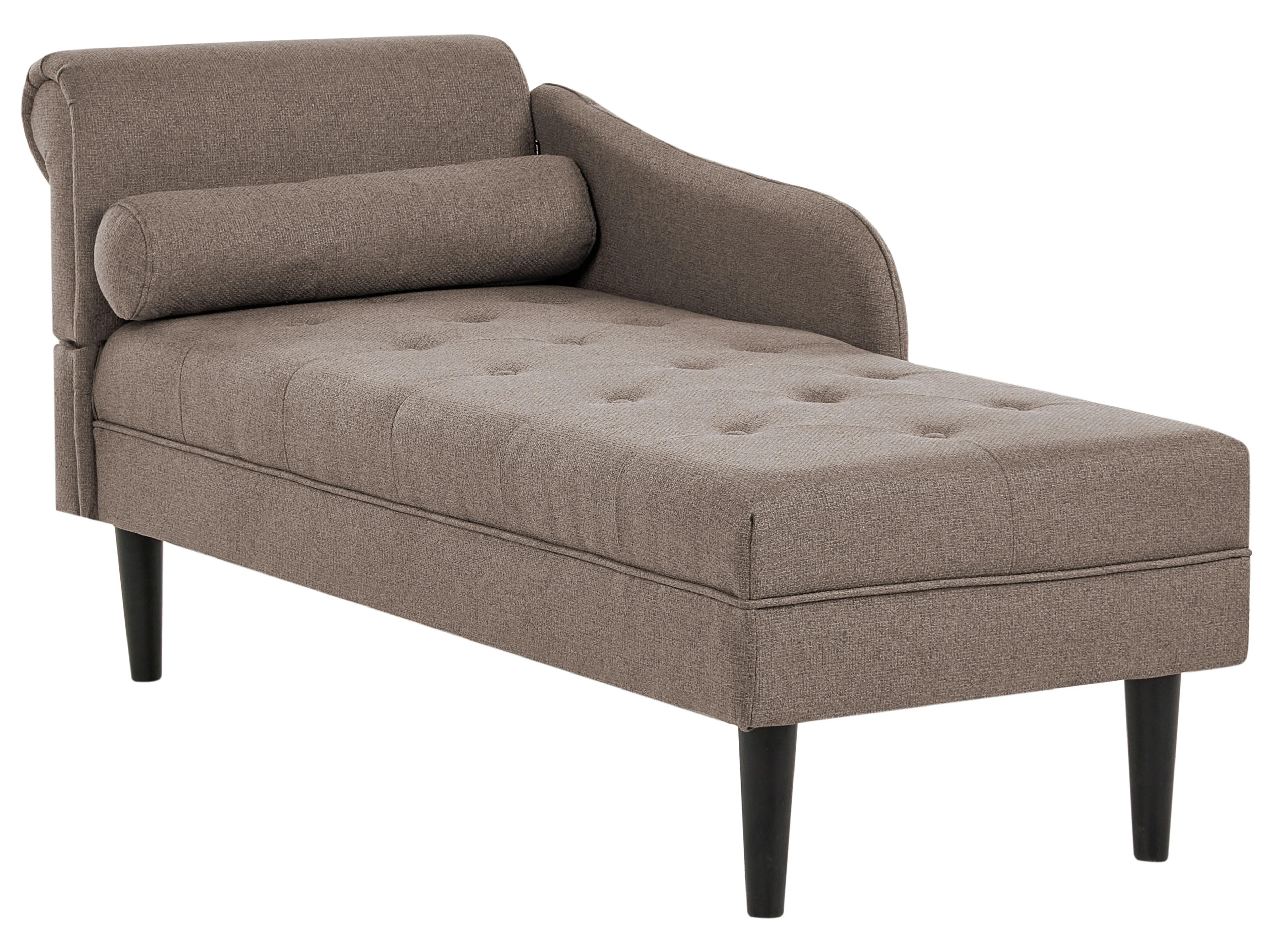 Linkszijdige chaise longue YVOIRE Stof Taupe