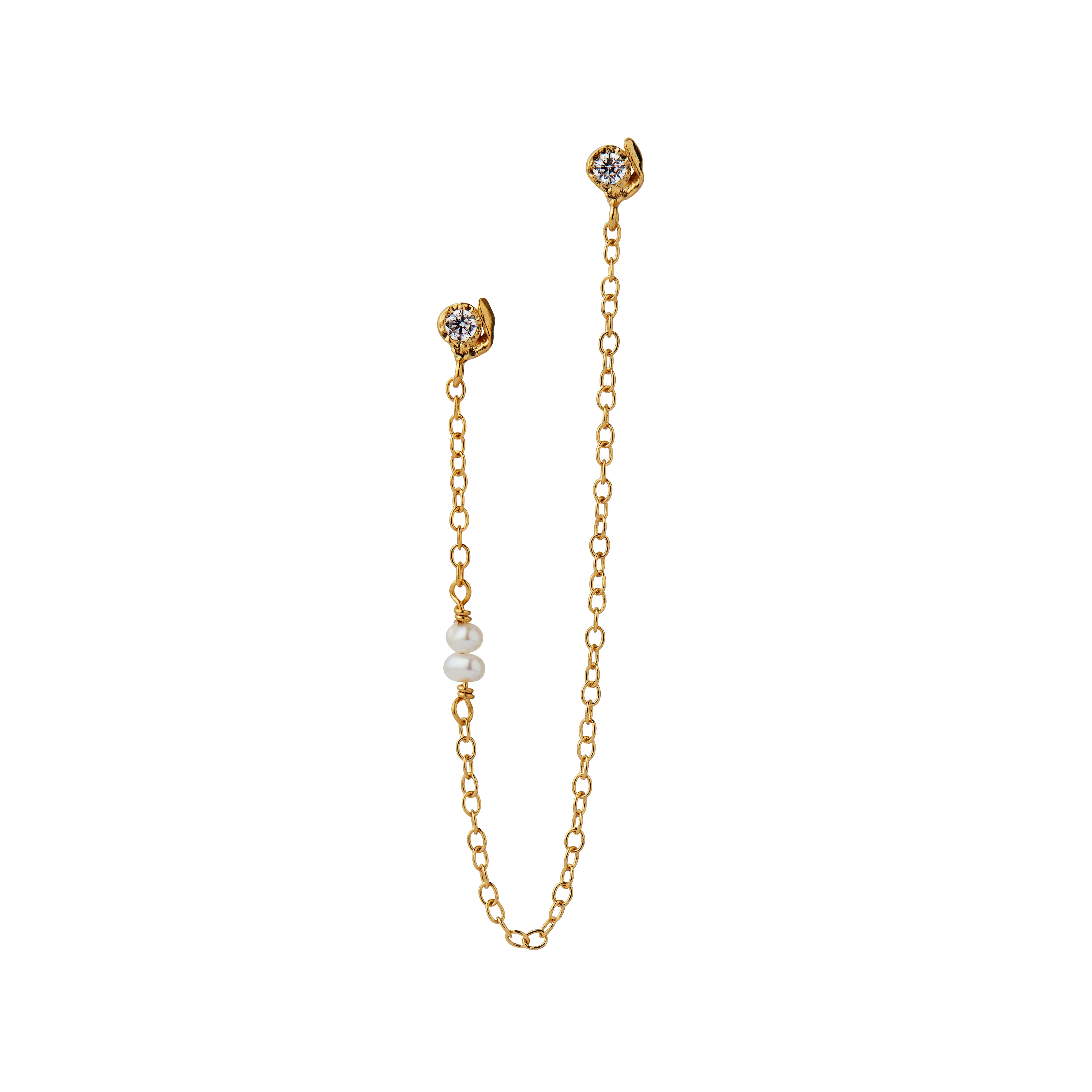 STINE A Jewelry  Twin flow hængeørering - forgyldt
