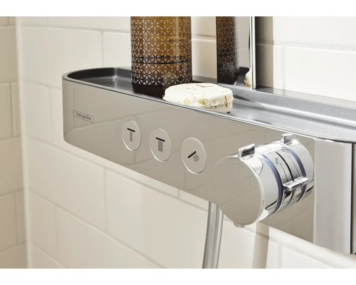 Douchekolom incl. thermostaat hansgrohe Pulsify S 260 2jet eco met ShowerTablet Select 400 chroom/grafiet 24241000