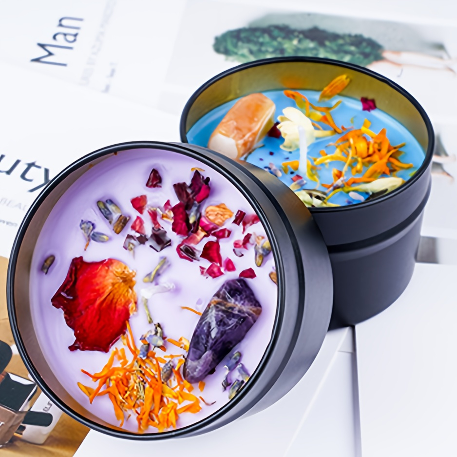 Duft Kerze in Dose Aromatherapie Sojawachs Kerze Home Deko Blumen - Meeresbrise