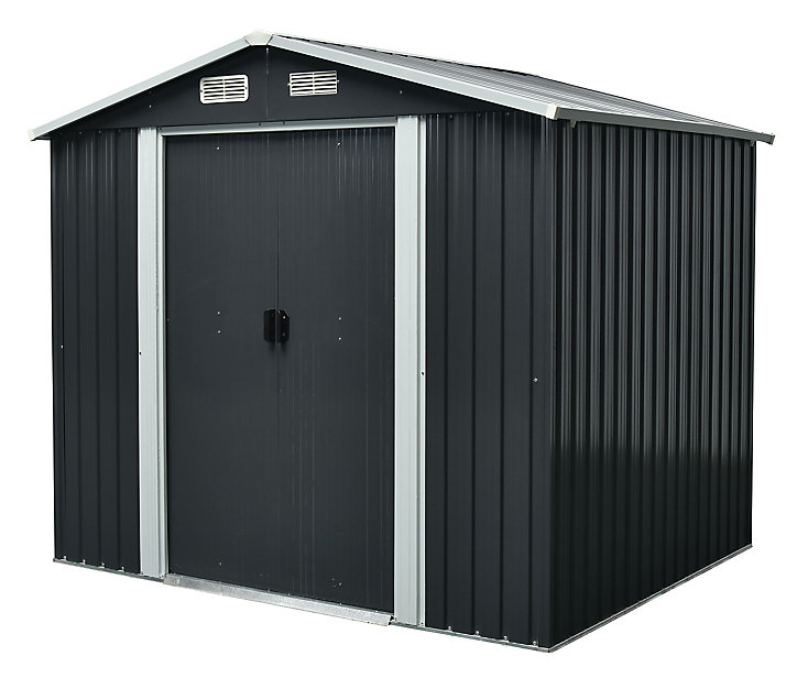 Abri de jardin GoodHome Basic en métal coloris gris ép.0,3 mm surface extérieure 4,62 m²