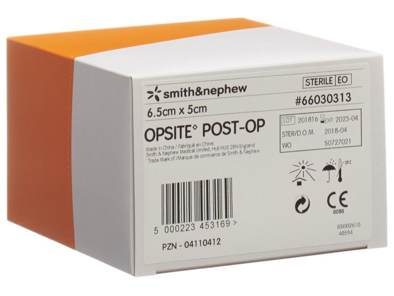 Smith & Nephew Wundpflaster Opsite Post-OP 6.5 x 5 cm, 6 x Steriler Folienverband mit absorbierendem Wundpad