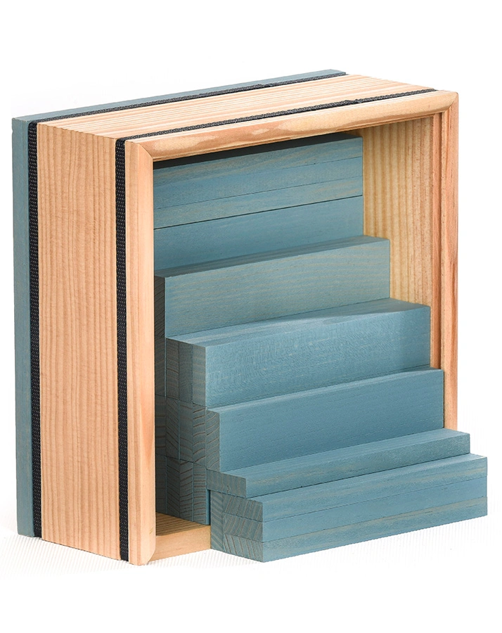 Holzbauplättchen QUADRATE 40-teilig in hellblau