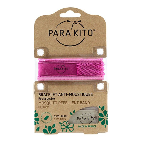 Bracelet anti-moustiques rechargeable rose magenta
