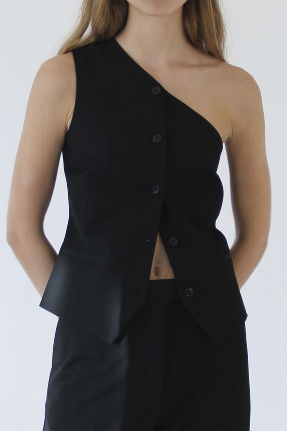 Designers Remix Scott One Shoulder Vest Sort