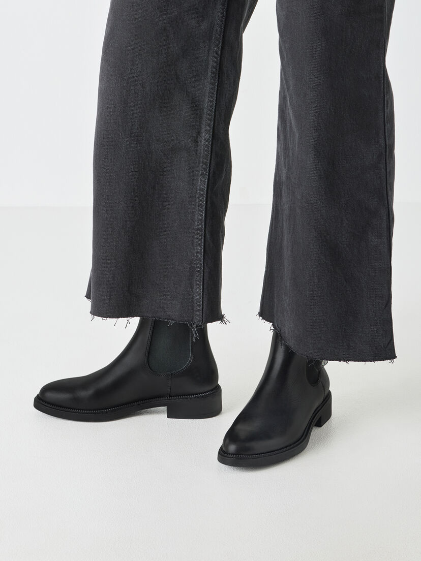 Leren Chelseaboot - zwart