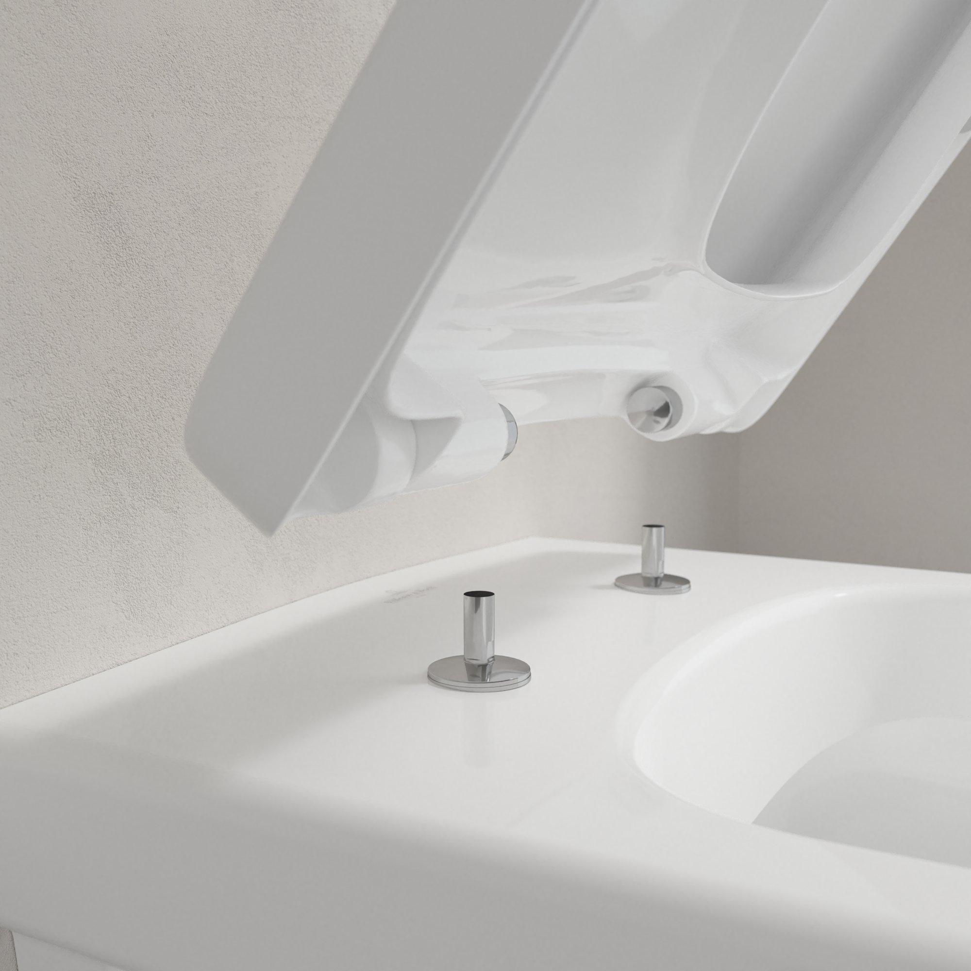 Villeroy & Boch Architectura randloos toilet CeramicPlus rechthoekig met softclose zitting wit glans