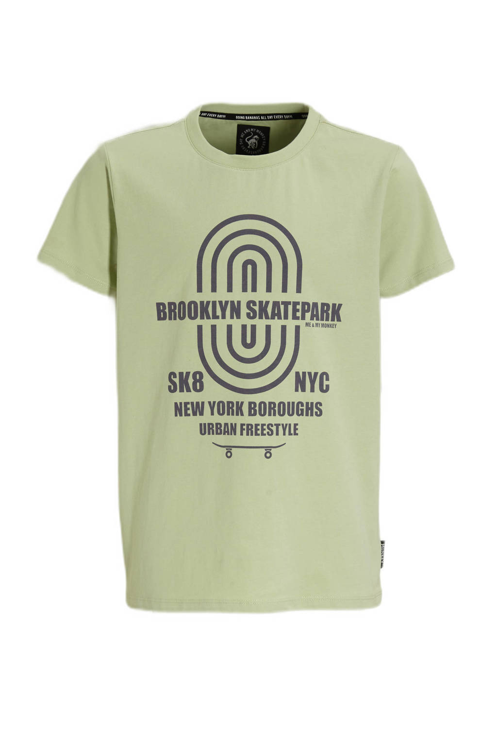 Me & My Monkey T-shirt Pete met printopdruk groen