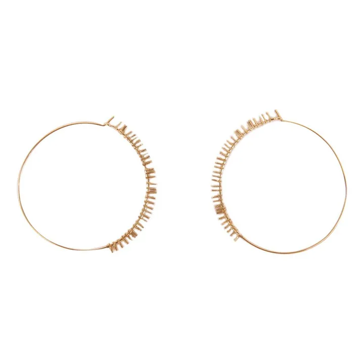 5 Octobre Boucles d'Oreilles Créoles Argent Doré Or Fin My Large | Doré