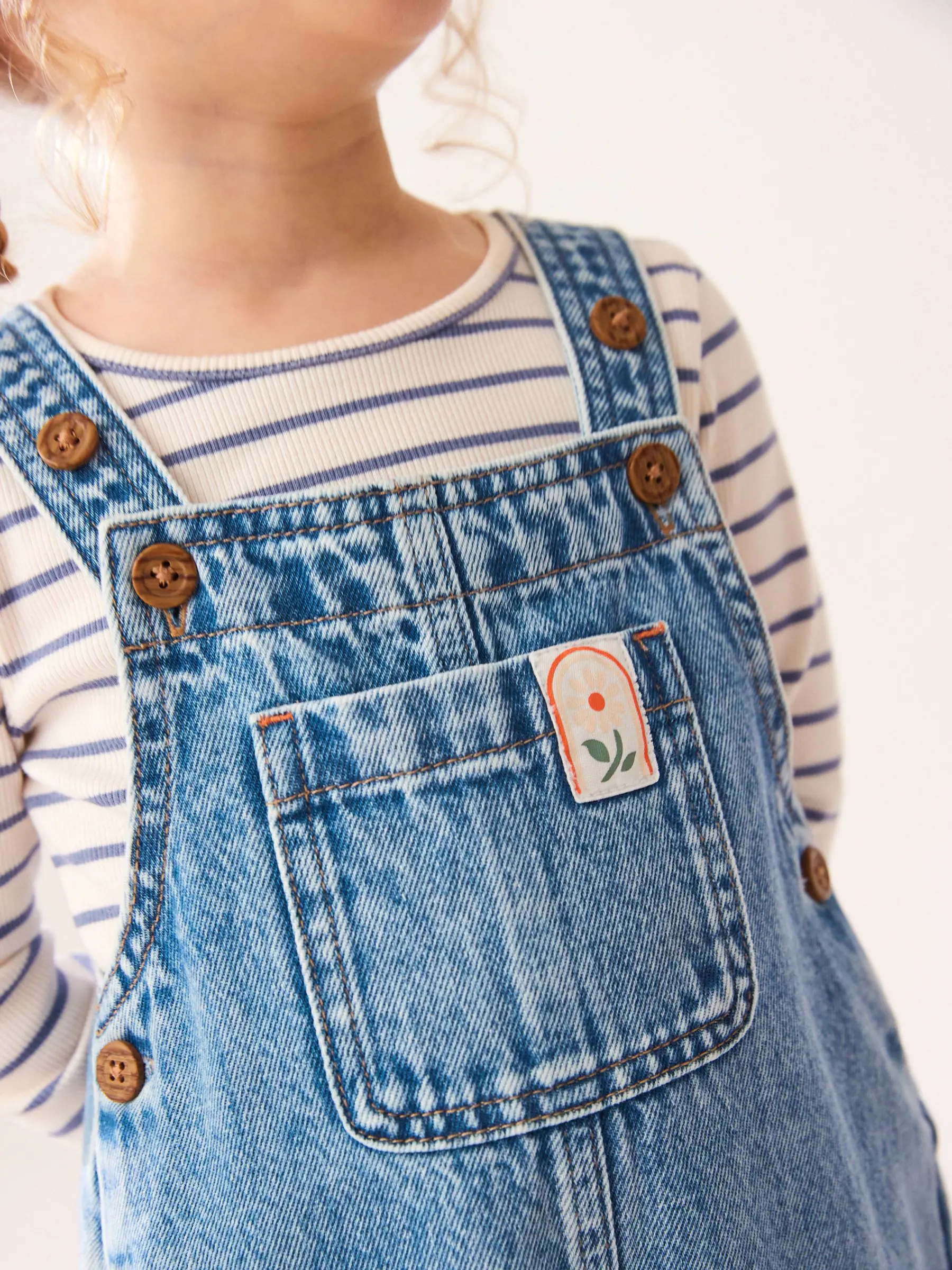Denim - 100% katoenen bretelbroek (3 mnd-7 jr)