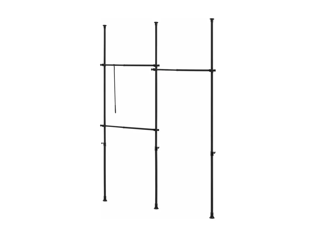 Penderie télescopique acier laqué noire 230 x 230 x 278 cm 03_0008156