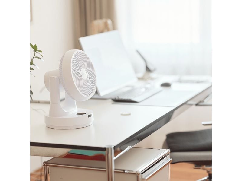 Ecofort Tischventilator ecoQ SilentAir Tavo Weiss Eleganter Tischventilator