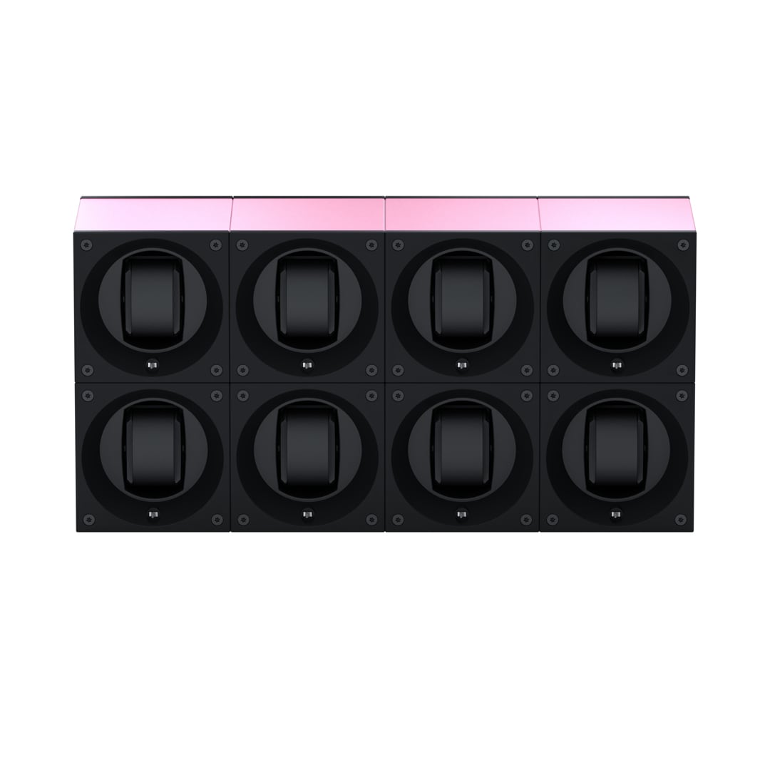 SwissKubik Masterbox Aluminium Rosa - 8 Uhren