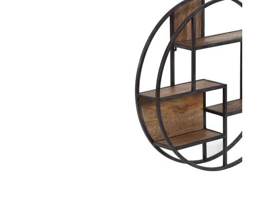 BOIS ET CHIFFONS CONCEPT - Etagère ronde en bois et métal - mango stockholm