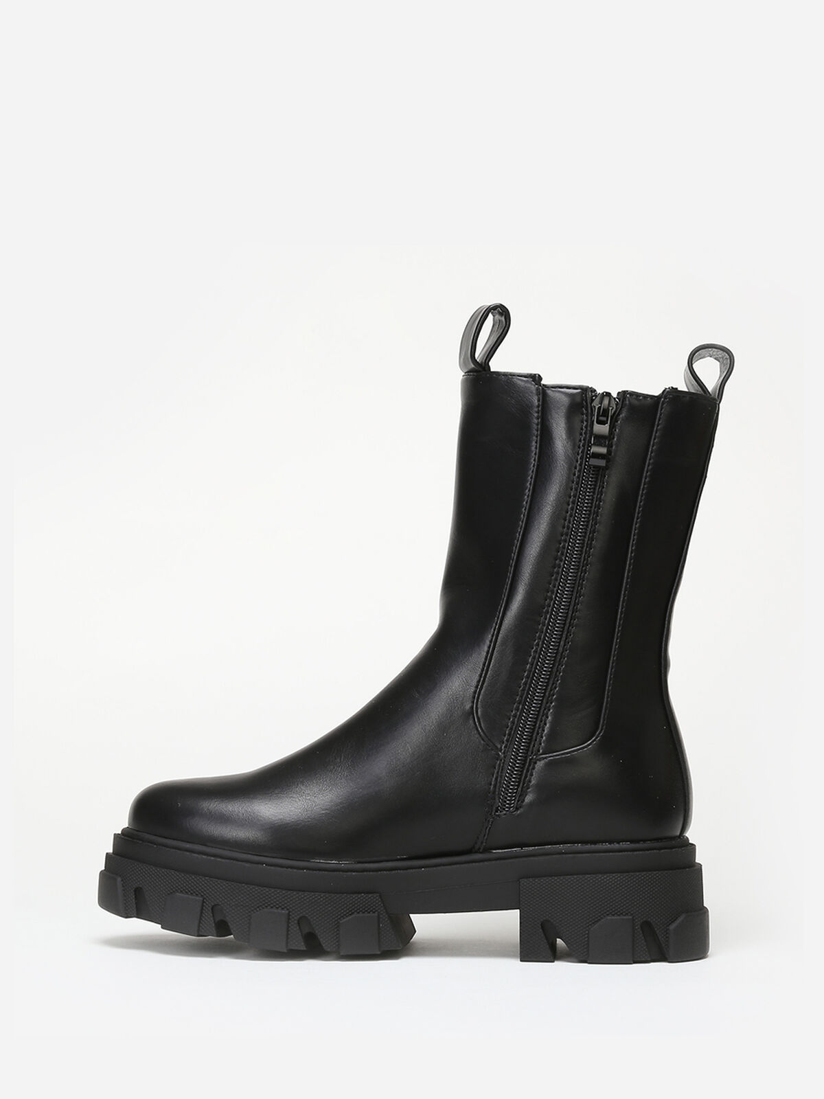 Bottines style chelsea à semelle crantée- Noir