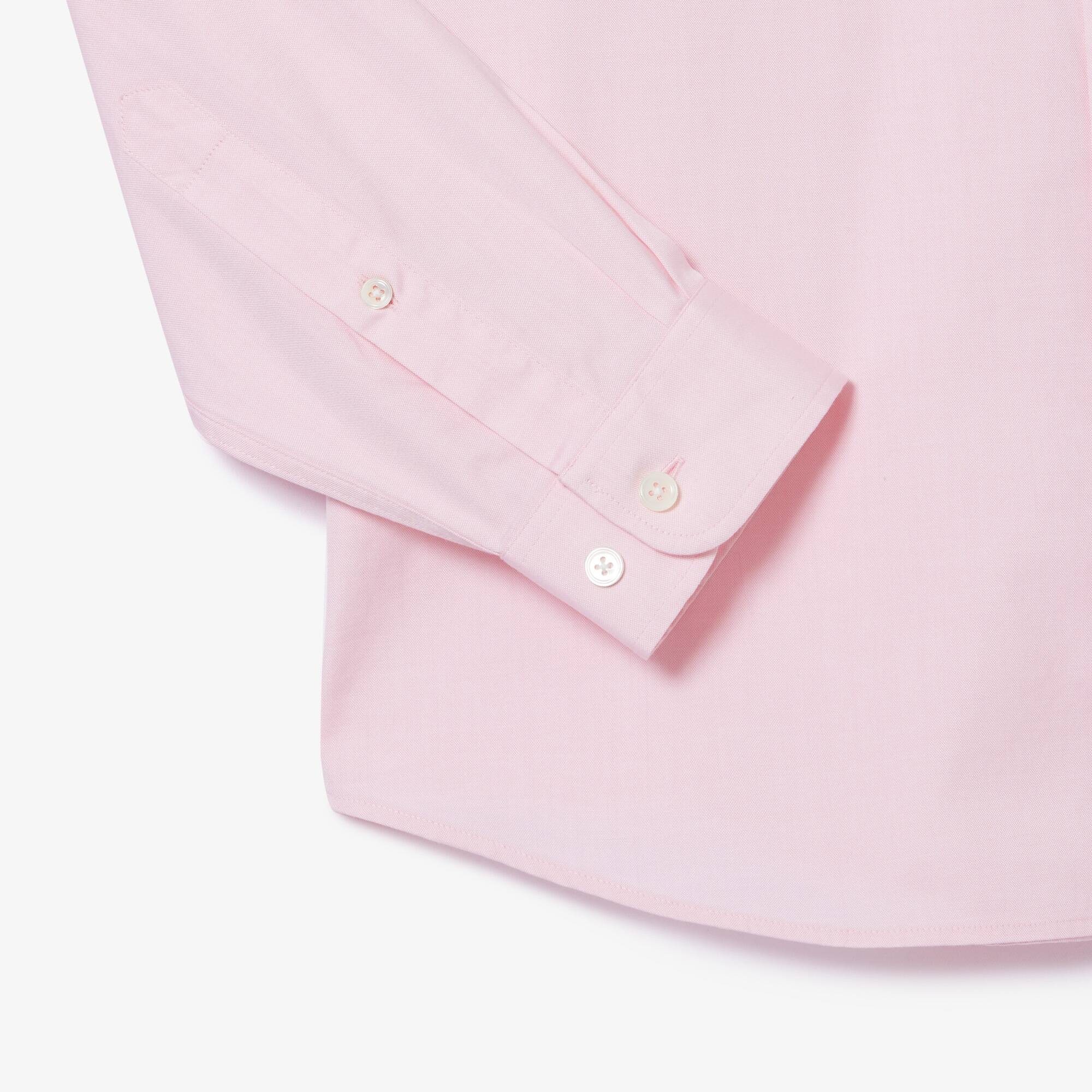 Chemise regular fit en coton premium uni Manches Longues - Rose - Lacoste - Homme
