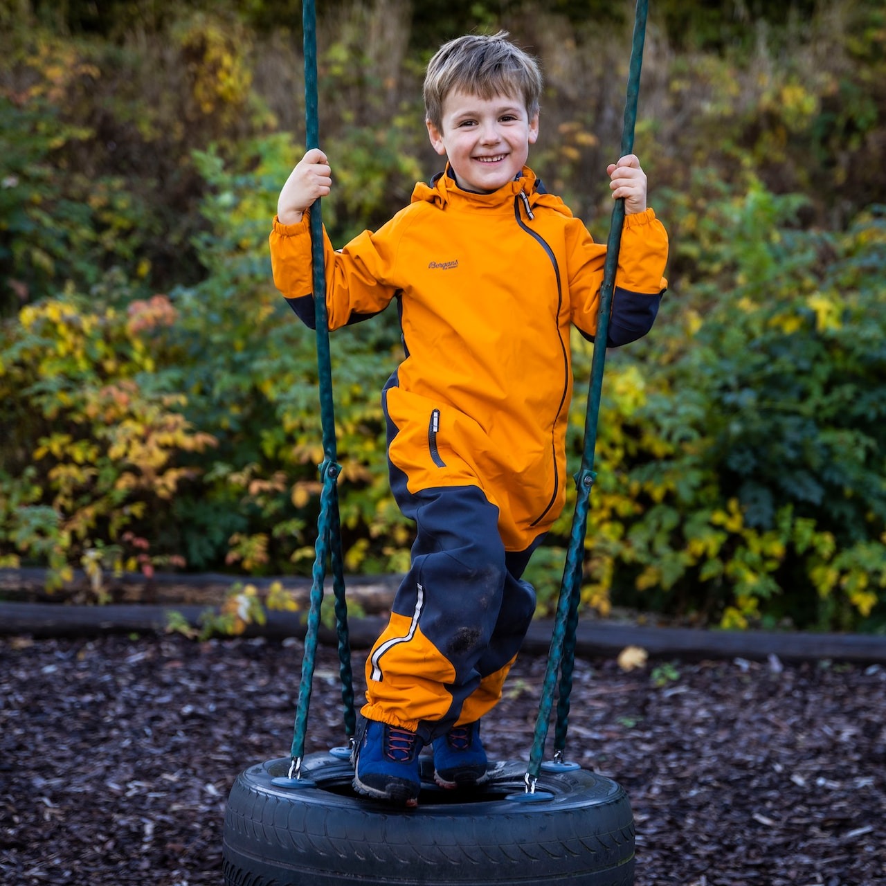 Lilletind Coverall Junior Cloudberry Yellow/Dark Shadow