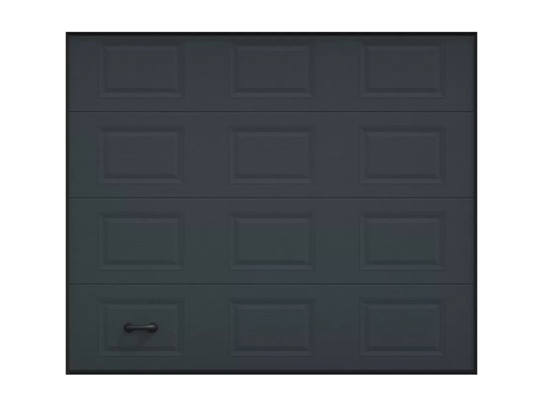 Porte de garage sectionnelle sur mesure à cassettes anthracite - MUGONIA
