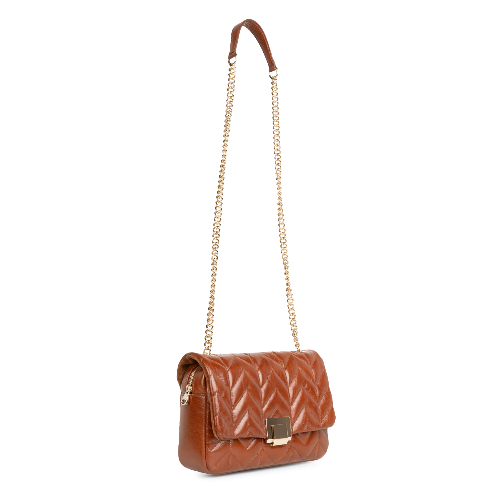 ELLA - Sac bandoulière en cuir matelassé | Jaune