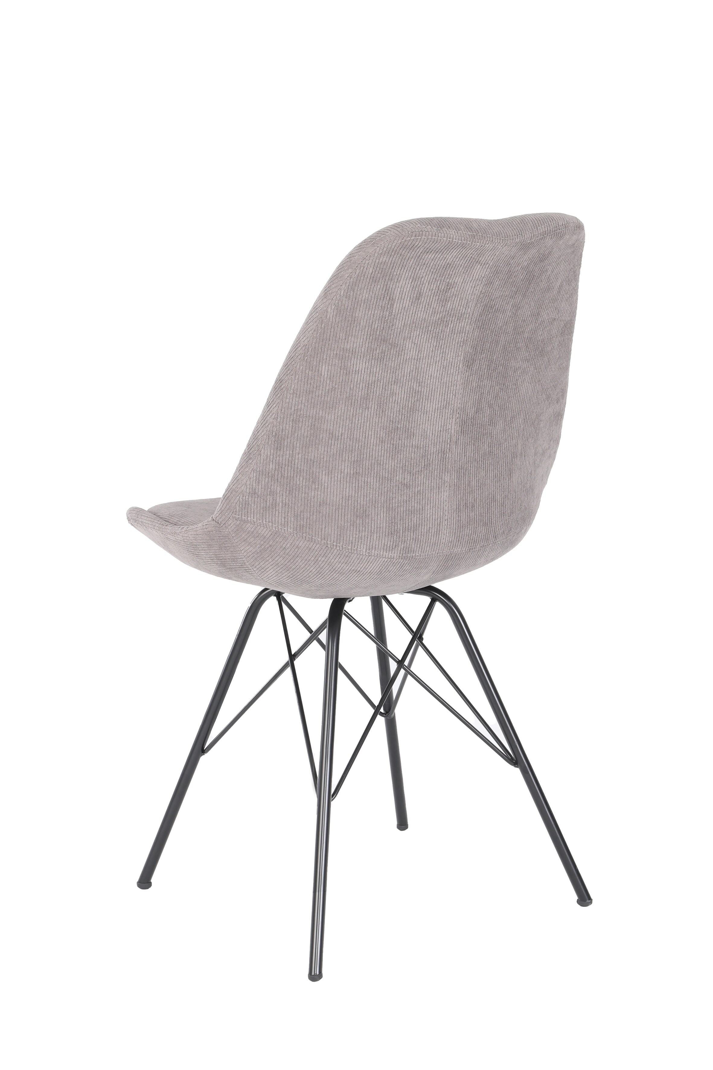 byLIVING Esszimmerstuhl RICA, 2-er Set, Cordbezug grau, Gestell Metall schwarz