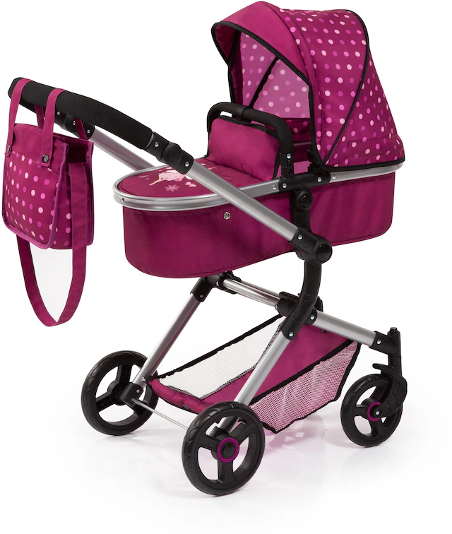 Bayer Kombi-Puppenwagen »Vario, Bordeaux« inkl. Wickeltasche