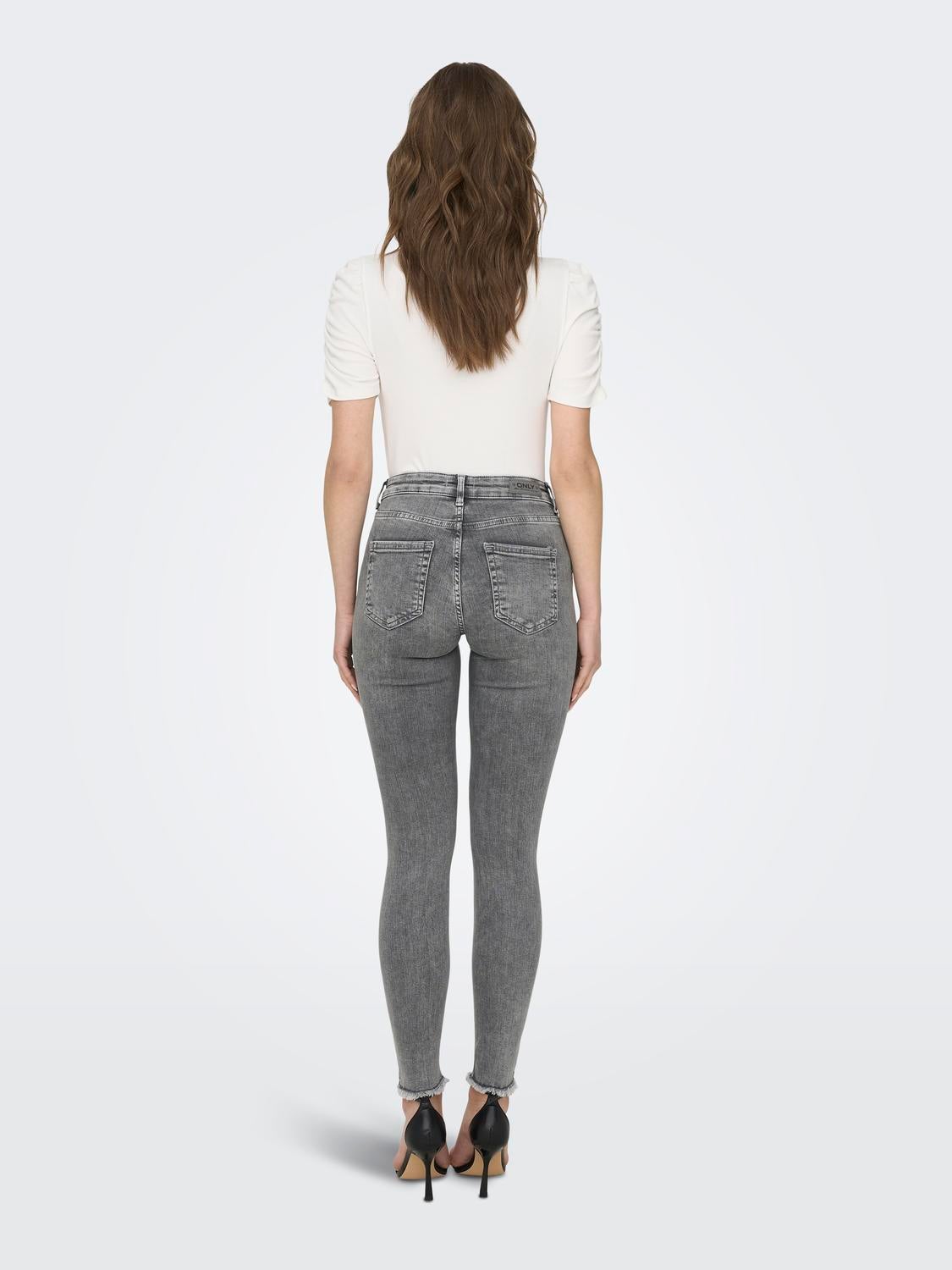 ONLBLUSH Mittlere Taille Skinny Fit Jeans Grey Denim