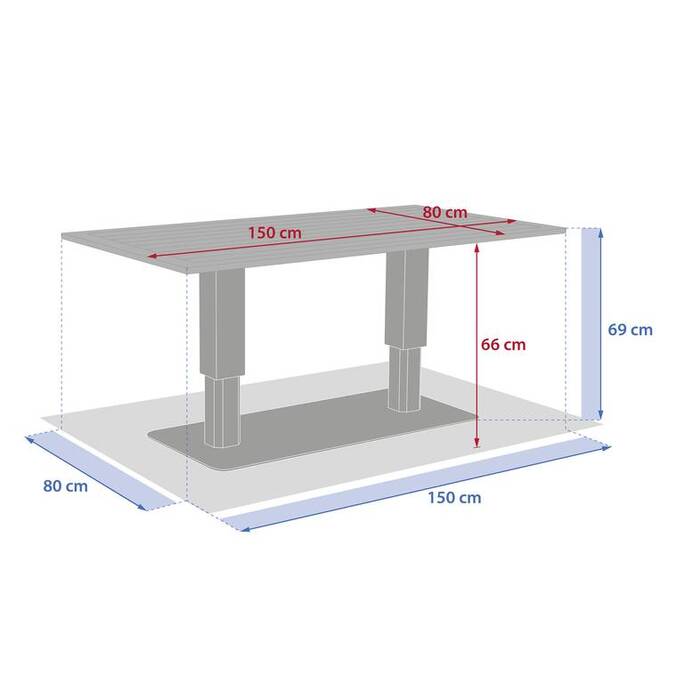 Table de jardin relevable rectangulaire SALIMIA Avoine
