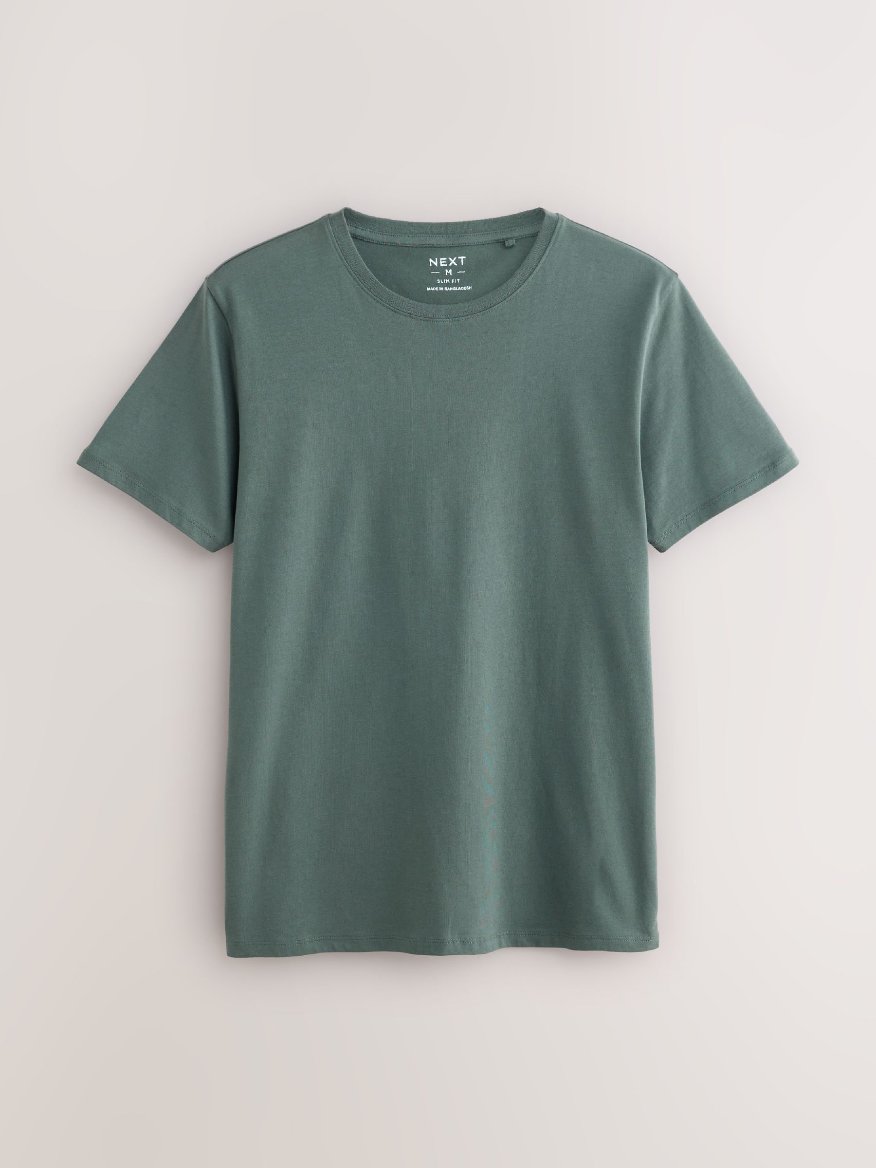 Blauw - Slim Fit - Set van 5 100% katoenen T-shirts met laagjes