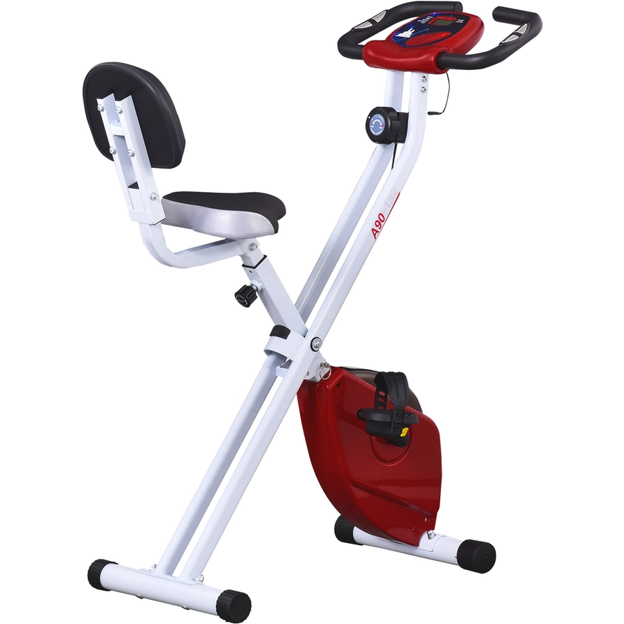 HOMCOM Fahrradtrainer mit Magnetwiderstand rotweiß