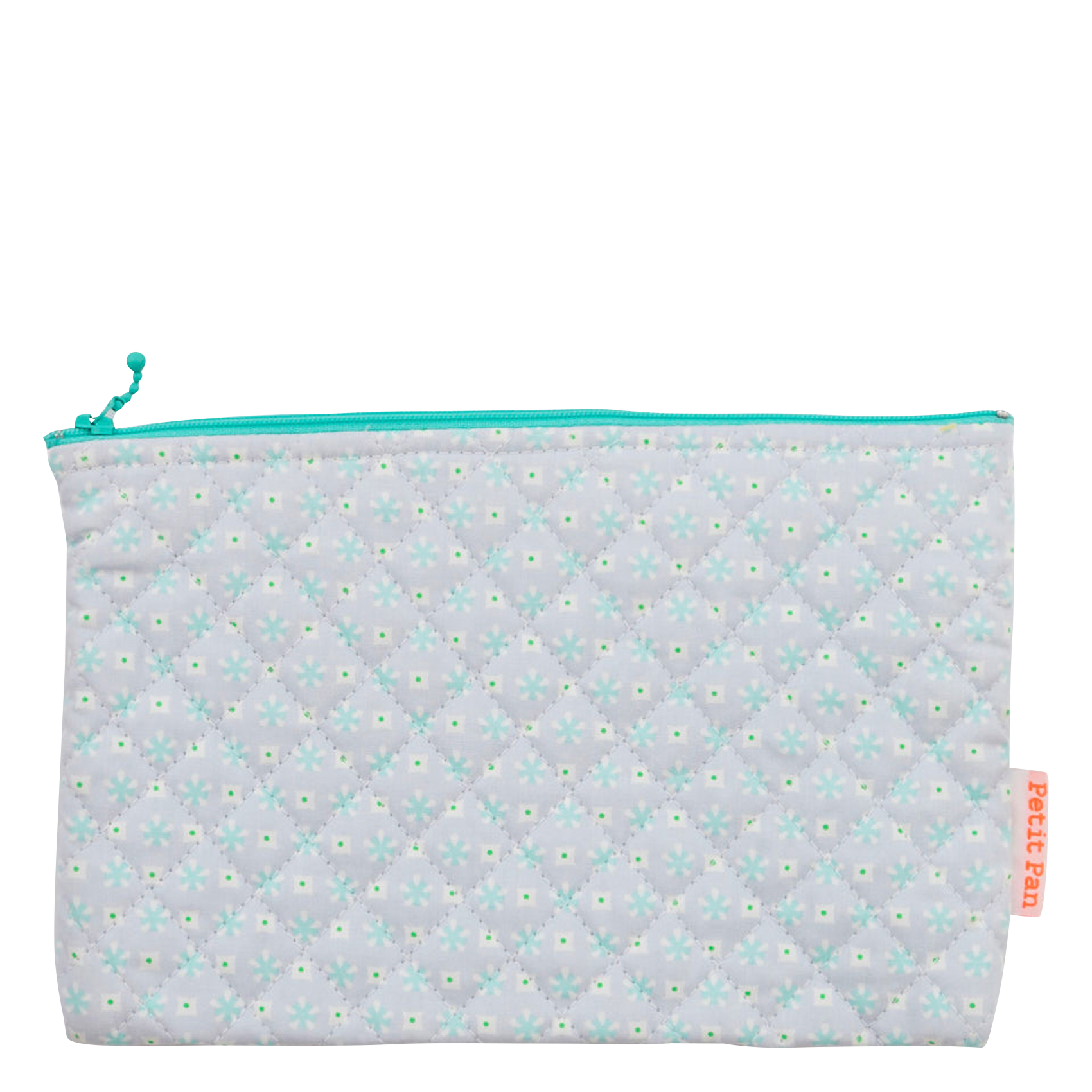 Pochette matelassée imprimé fleuri en coton | Bleu