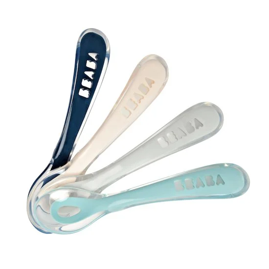 Lot de 4 cuillères 2ème âge soft   Bleu        de               Béaba