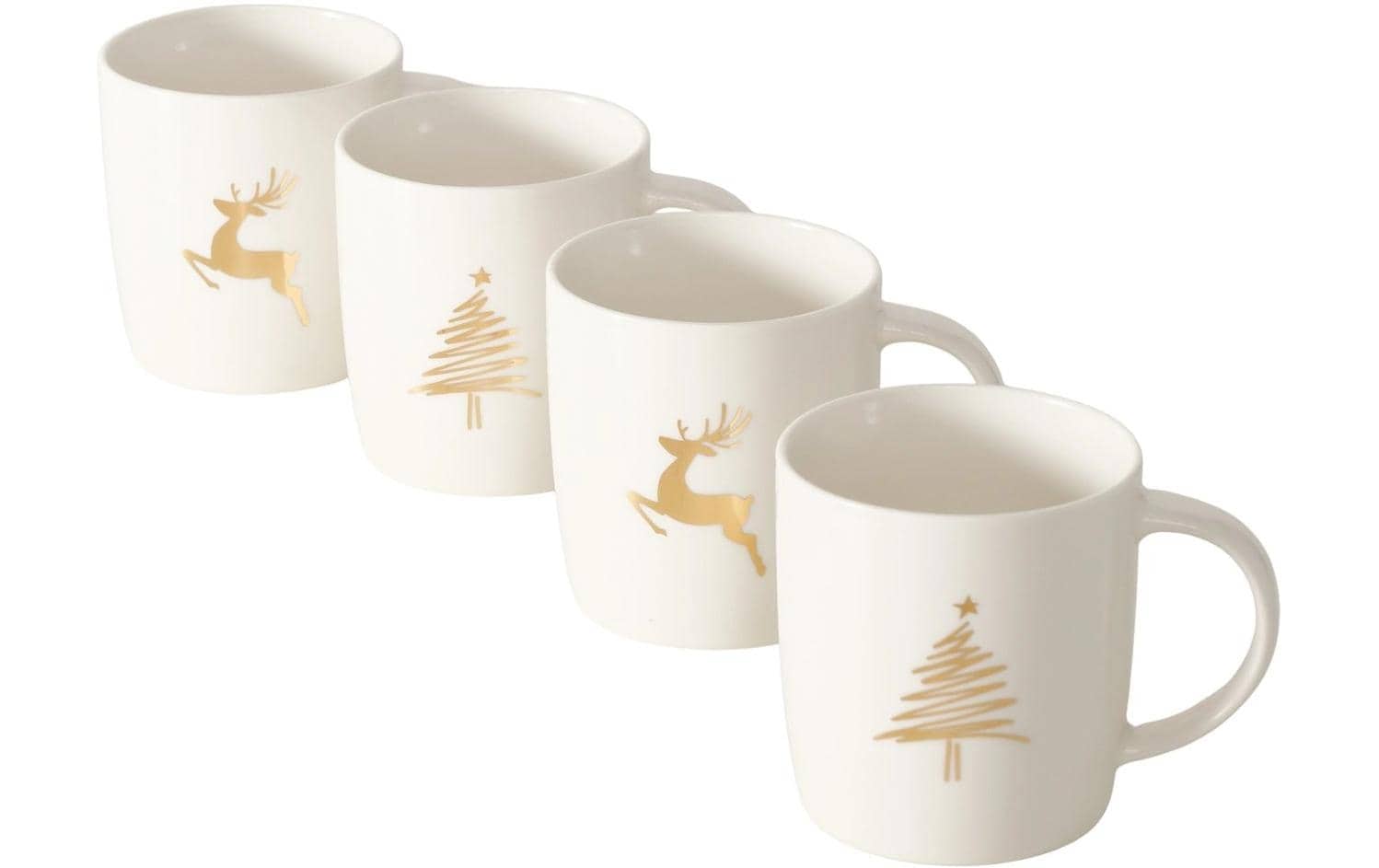 BOLTZE Weihnachtsfigur »Tasse Brilly 4er Set, Keramik, 320 ml«