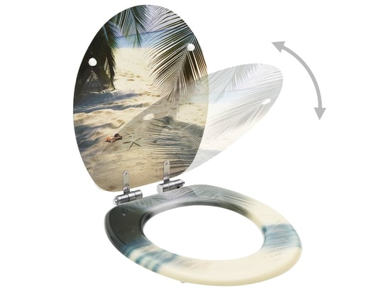 VIDAXL - Siège wc avec couvercle à fermeture en douceur mdf plage
